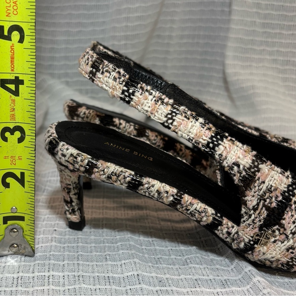 Annie Bing Nina Tweed Slingback Heels - Picture 7 of 7